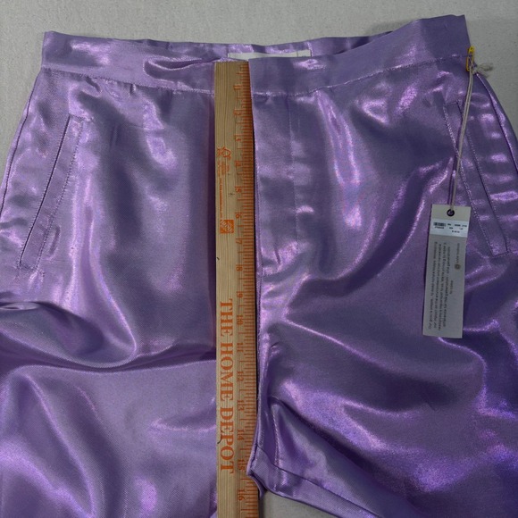 Happy X Nature Kate Hudson Lilac Shiny Metallic High Waisted Pants Size 14 NWT - Picture 6 of 16